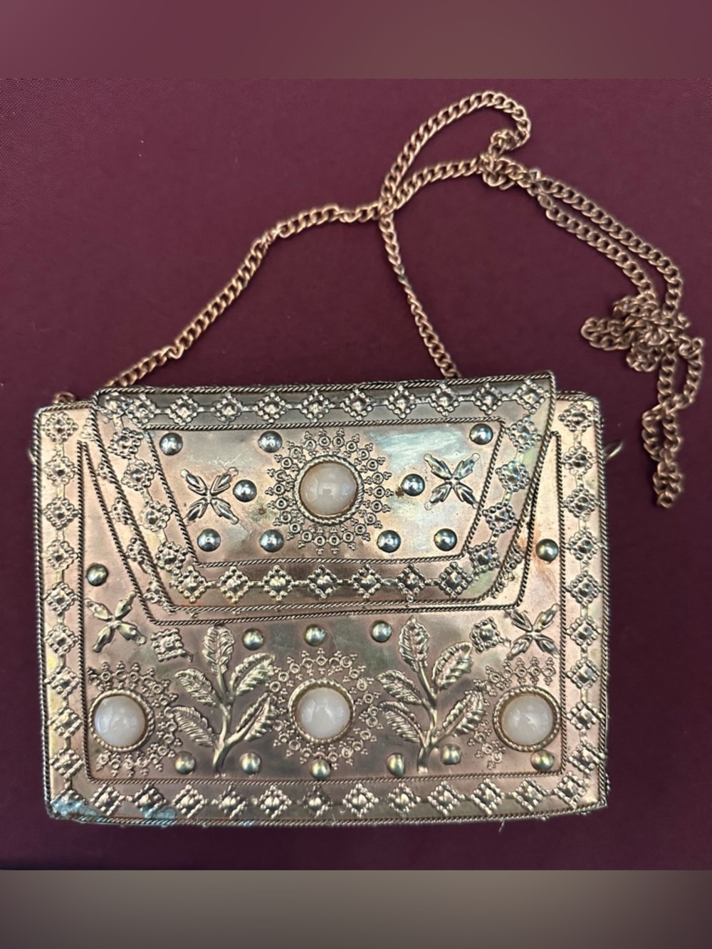 🚫SOLD🚫 From St Xavier boho aged metal clutch